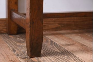 アンティーク家具　タモ材!古い木製のシンプルなアンティーク薄型片袖机