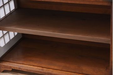 アンティーク家具　樺材!古い木製の小さな障子戸収納棚