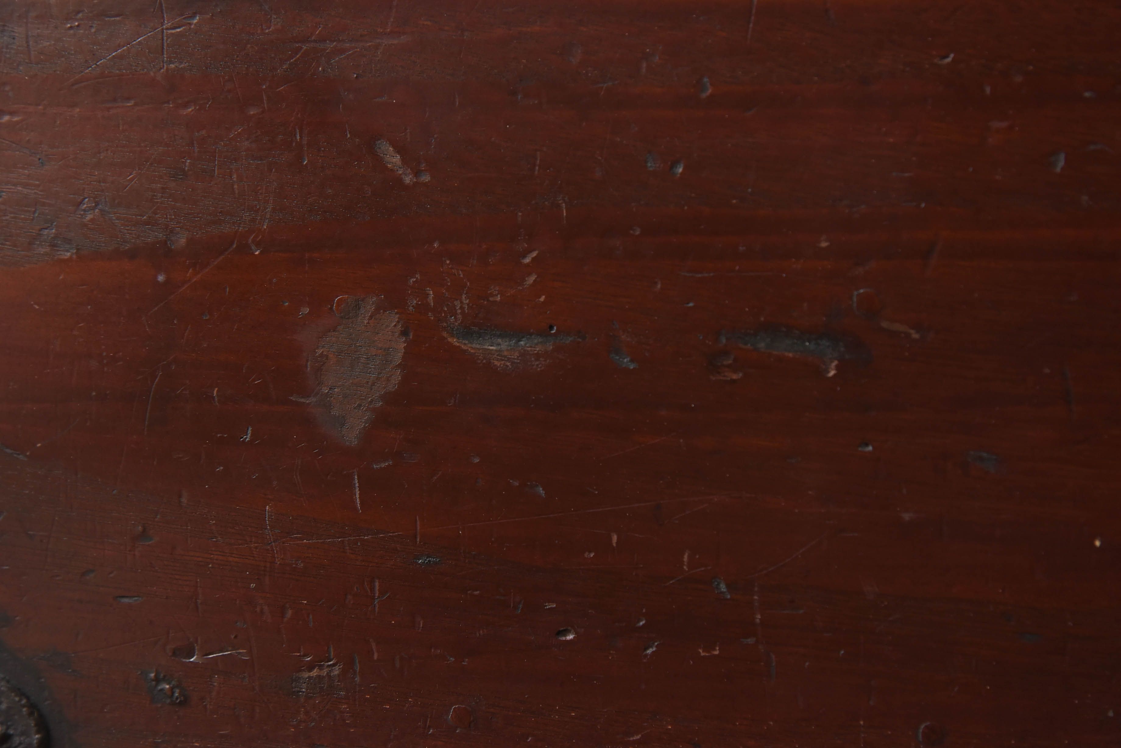 アンティーク雑貨　桐材製　明治大正期の古い金具付きアンティーク硯箱(小箱・木箱)