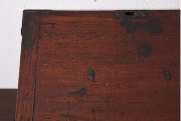 アンティーク雑貨　桐材製　明治大正期の古い金具付きアンティーク硯箱(小箱・木箱)