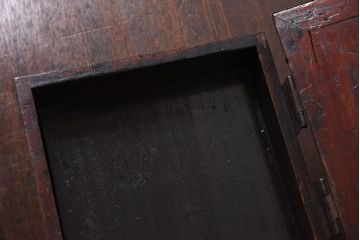 アンティーク雑貨　桐材製　明治大正期の古い金具付きアンティーク硯箱(小箱・木箱)