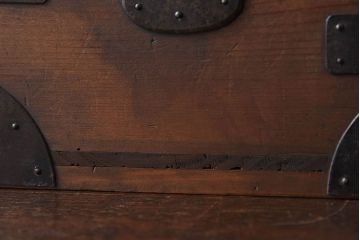 アンティーク雑貨　和製アンティーク　金具付き!古い木の印箱(小物収納箱)