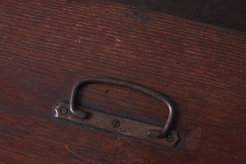 アンティーク雑貨　和製アンティーク　古い木の昭和レトロな印箱(小物収納箱)