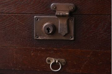 アンティーク雑貨　和製アンティーク　古い木の昭和レトロな印箱(小物収納箱)