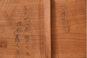 アンティーク家具　天板一枚板　欅材　シンプルな鉄脚テーブル