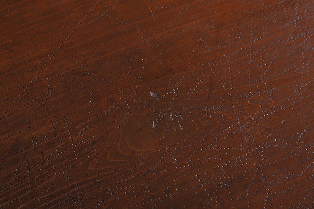 アンティーク家具　天板朴の木材　アンティーク　シンプルな鉄脚テーブル