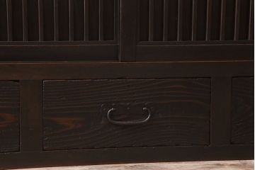 アンティーク家具　アンティーク　和モダンスタイル!四尺　縦桟引き戸の重ね水屋箪笥