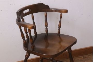 中古　キツツキ　飛騨産業　穂高　アームチェア(キャプテンチェア)(3)