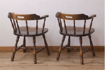中古　キツツキ　飛騨産業　穂高　アームチェア(キャプテンチェア)2脚セット