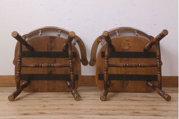 中古　キツツキ　飛騨産業　穂高　アームチェア(キャプテンチェア)2脚セット