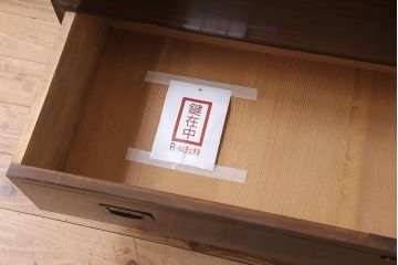 アンティーク家具　アンティーク　モダンな前面黒檀の脚付きローボード(テレビボード)