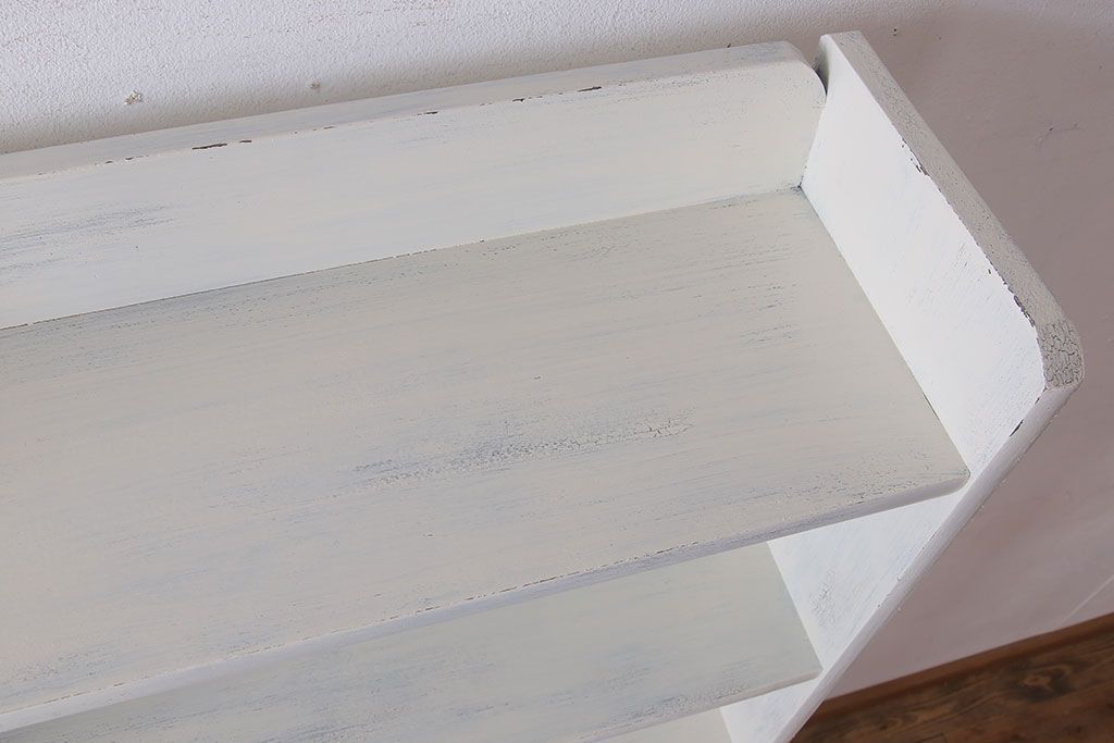 アンティーク家具　アンティークペイント　ホワイトカラーの古い本棚