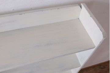 アンティーク家具　アンティークペイント　ホワイトカラーの古い本棚