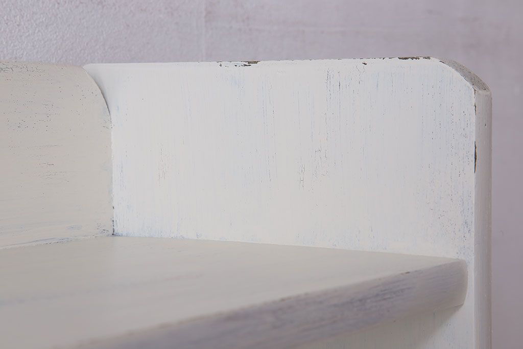 アンティーク家具　アンティークペイント　ホワイトカラーの古い本棚