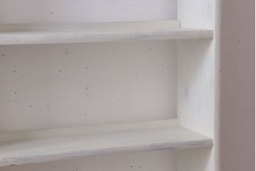 アンティーク家具　アンティークペイント　ホワイトカラーの古い本棚