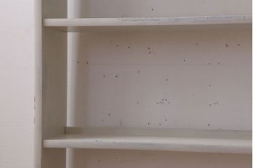 アンティーク家具　アンティークペイント　ホワイトカラーの古い本棚