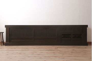 アンティーク家具　特大サイズ!アンティーク九尺水屋箪笥ローボード(テレビ台、キャビネット、収納棚)