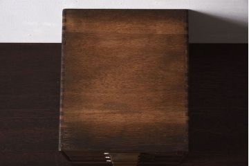 レトロ家具　昭和レトロ　古いナラ材製のアンティーク3杯小引き出し(2)