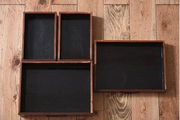 アンティーク雑貨　総欅材製!レトロなアンティーク裁縫箱(小引き出し)(3)