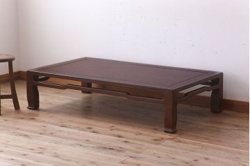 アンティーク家具　和製アンティーク　総欅材の座卓(センターテーブル)(3)