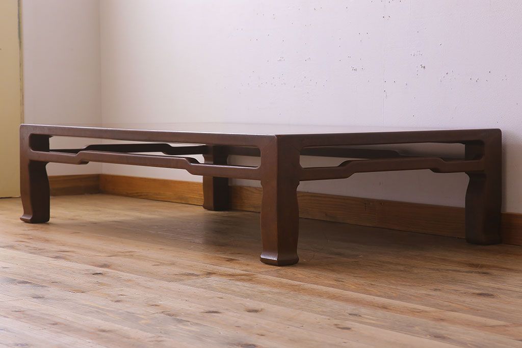 アンティーク家具　和製アンティーク　総欅材の座卓(センターテーブル)(3)