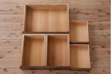 アンティーク家具　和製アンティーク　前面唐木・黒檀材!脚付きローボード(ハーモニカたんす・音色箪笥)