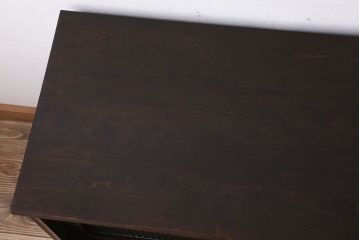 アンティーク家具　和製アンティーク　前面唐木・黒檀材!脚付きローボード(ハーモニカたんす・音色箪笥)