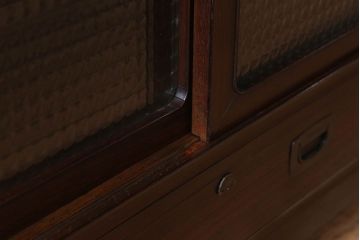 アンティーク家具　和製アンティーク　前面唐木・黒檀材!脚付きローボード(ハーモニカたんす・音色箪笥)