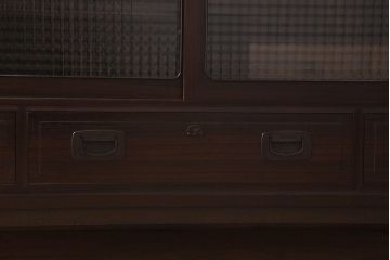 アンティーク家具　和製アンティーク　前面唐木・黒檀材!脚付きローボード(ハーモニカたんす・音色箪笥)