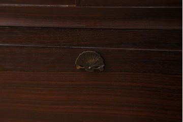 アンティーク家具　和製アンティーク　前面唐木・黒檀材!脚付きローボード(ハーモニカたんす・音色箪笥)