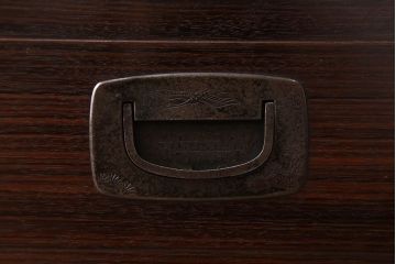 アンティーク家具　和製アンティーク　前面唐木・黒檀材!脚付きローボード(ハーモニカたんす・音色箪笥)