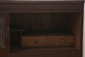 アンティーク家具　和製アンティーク　前面唐木・黒檀材!脚付きローボード(ハーモニカたんす・音色箪笥)