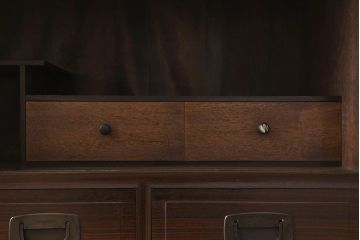 アンティーク家具　和製アンティーク　前面唐木・黒檀材!脚付きローボード(ハーモニカたんす・音色箪笥)