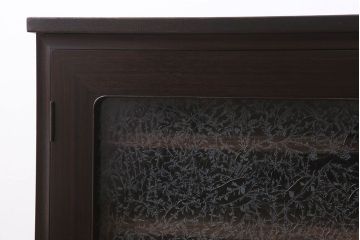 アンティーク家具　アンティーク　モダンな前面黒檀の脚付きローボード(テレビボード)(2)
