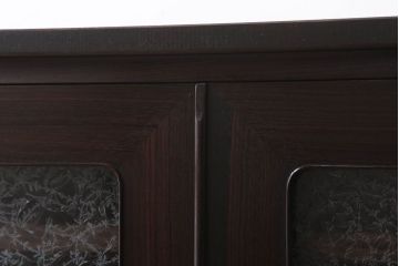 アンティーク家具　アンティーク　モダンな前面黒檀の脚付きローボード(テレビボード)(2)