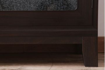 アンティーク家具　アンティーク　モダンな前面黒檀の脚付きローボード(テレビボード)(2)