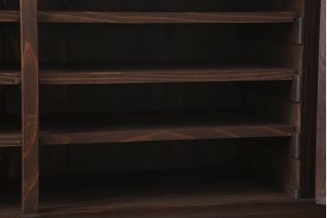 アンティーク家具　アンティーク　モダンな前面黒檀の脚付きローボード(テレビボード)(2)