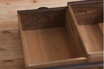 アンティーク家具　古民具・骨董　明治大正　前面栗材　味わい深いアンティーク仙台箪笥