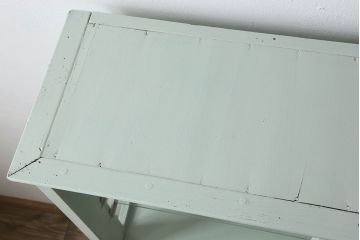 アンティーク家具　アンティークペイント　薄型!内部背面壁紙貼りのガラスケース