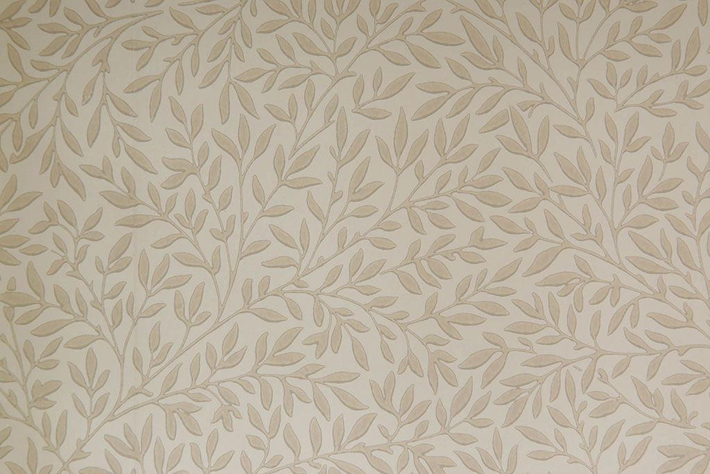 アンティーク家具　アンティークペイント　薄型!内部背面壁紙貼りのガラスケース