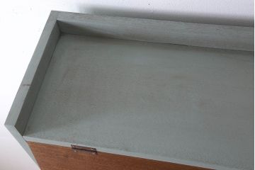 アンティーク家具　パタパタ戸棚付き!大きなペイント本棚(3)