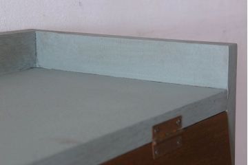 アンティーク家具　パタパタ戸棚付き!大きなペイント本棚(3)