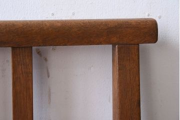 レトロ家具　昭和レトロ　古いナラ材製の小さなアンティークチェア