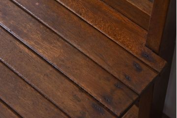 レトロ家具　昭和レトロ　古いナラ材製の小さなアンティークチェア