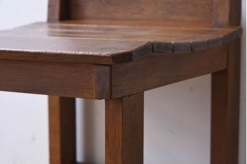 レトロ家具　昭和レトロ　古いナラ材製の小さなアンティークチェア