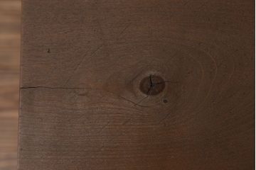 アンティーク家具　天板一枚板　朴の木　シンプルな鉄脚ベンチ