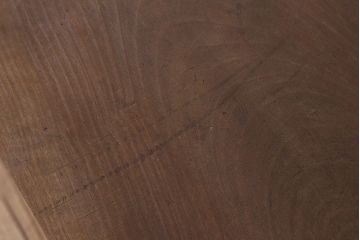 アンティーク家具　天板一枚板　朴の木　シンプルな鉄脚ベンチ