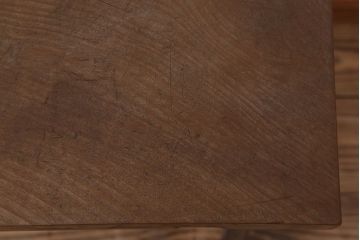 アンティーク家具　天板一枚板　朴の木　シンプルな鉄脚ベンチ