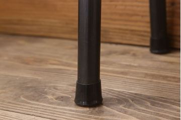 アンティーク家具　天板一枚板　朴の木　シンプルな鉄脚ベンチ