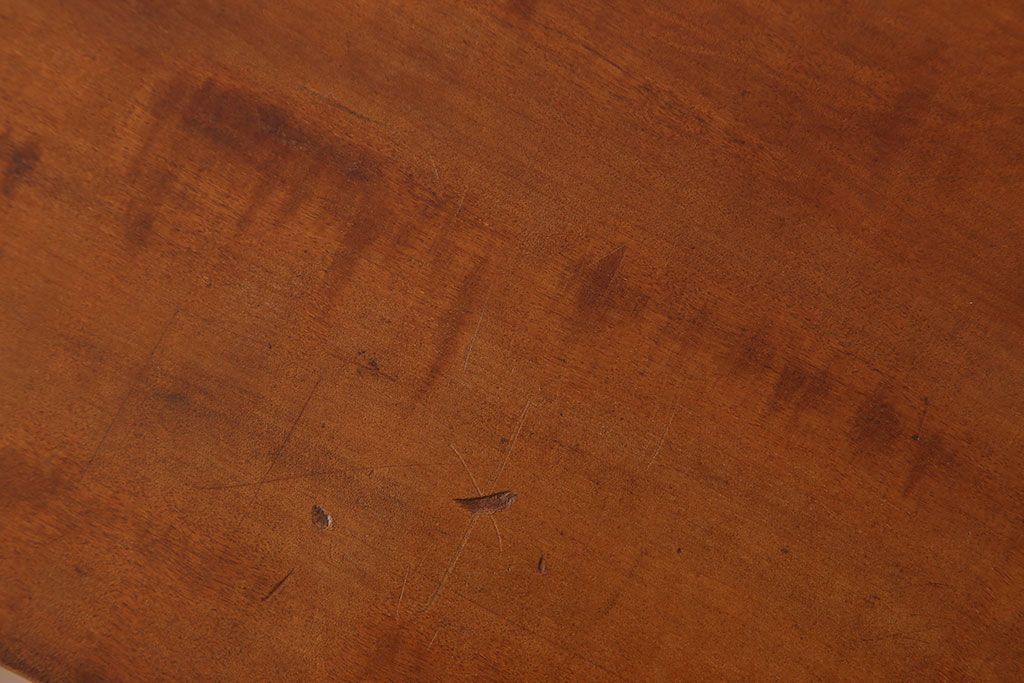 アンティーク家具　天板一枚板　栃の木　シンプルな鉄脚ベンチ